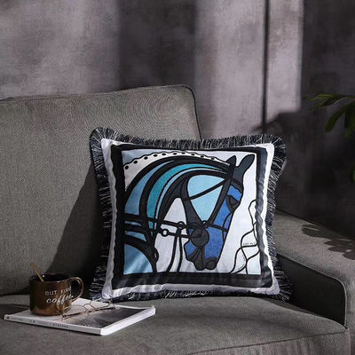 43 * 43cm Baskılı Minder Örtüsü Geometrik Yastık Kılıfı% 100 Polyester