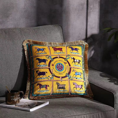 43 * 43cm Baskılı Minder Örtüsü Geometrik Yastık Kılıfı% 100 Polyester