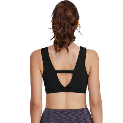 Özelleştirilebilir Yüksek Yoğunluklu Egzersiz Sütyeni% 78 Polyester% 22 Spandex Şeffaf Yoga Üstü