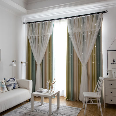 Otel% 100 Polyester Perde Kumaş Düz Lüks Ev Tekstili