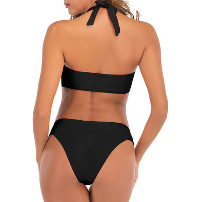 Kadın Şınav Bandeau Bikini Kısa Kollu Mayo Kadın Yan Kravat Mayo