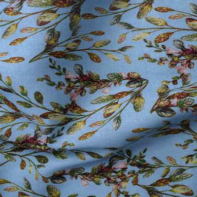 Örgü Yumuşak Polyester Pamuklu Kumaşlar Saf Ramie Blok Baskı Çiçekli Elbise