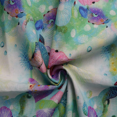 Lüks Polyester Pamuklu Kumaşlar açık mavi Çiçekli Dokuma Elbise Pantolon Rami