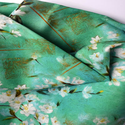 Konfeksiyon için Ramie Kenevir Polyester Likra Süblimasyon Baskı Kumaş