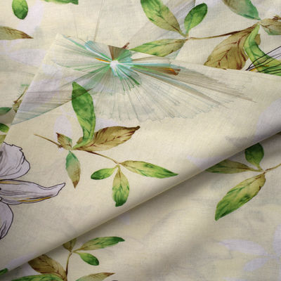 Konfeksiyon için Ramie Kenevir Polyester Likra Süblimasyon Baskı Kumaş