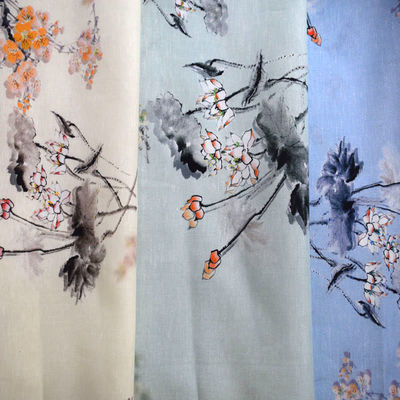 Çiçek Desenli Yumuşak Tül Kumaş Tencel Baskılı Saf Pamuk Baskılı Pijama