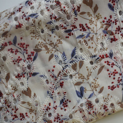 Orta Ağırlık 80 pamuk 20 polyester Kumaş Giyim İşlemeli Dantel