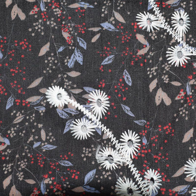 Orta Ağırlık 80 pamuk 20 polyester Kumaş Giyim İşlemeli Dantel