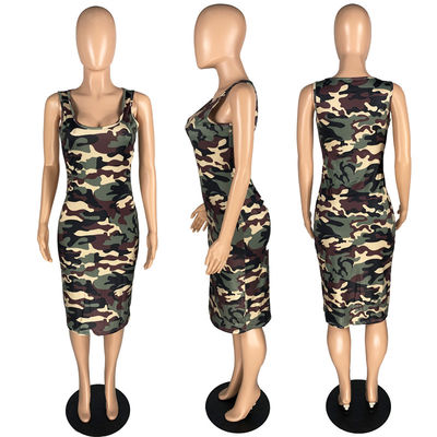 Yakın Uydurma İnce Bayanlar Maxi Elbise Tank Top Etek Yuvarlak Boyun Seksi
