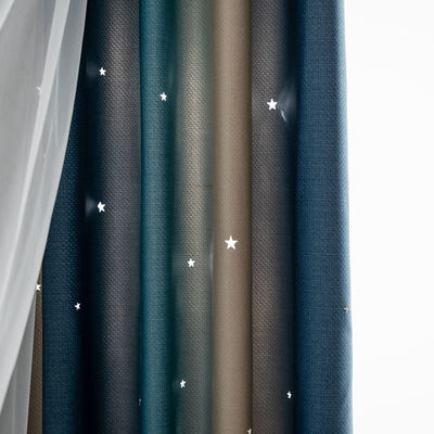 Yumuşak Polyester Perde Kumaşları Degrade Renk Alev Geciktirici