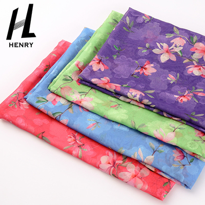Nefes Alabilir Yumuşak Tül Kumaş Saf Polyester Elbise Baskı İşlemi Şifon Kumaş