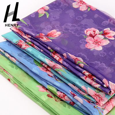 Giysi Baskılı Polyester Örgü Kumaş İçin Mor Yumuşak Tül Kumaş