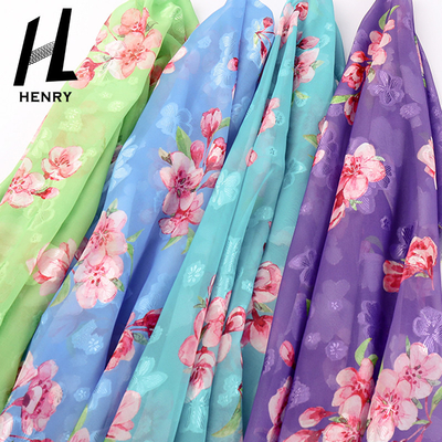 Giysi Baskılı Polyester Örgü Kumaş İçin Mor Yumuşak Tül Kumaş