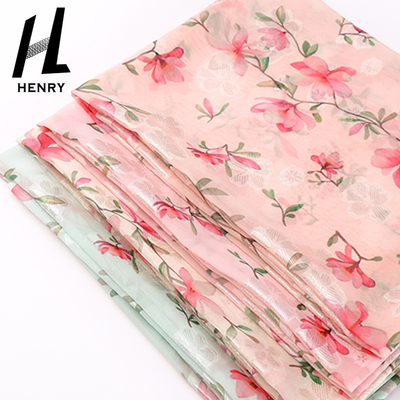 Küçük Taze Stil Yumuşak Tül Kumaş Hafif Doku Dokuma Şifon Polyester Elbise İçin Çiçek