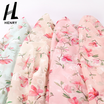 Elbise Konfeksiyon için ODM Polyester Dokuma Kumaş Şifon Baskı