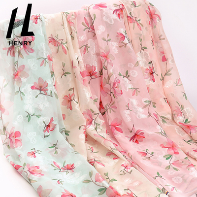 Elbise Konfeksiyon için ODM Polyester Dokuma Kumaş Şifon Baskı