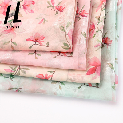 Elbise Konfeksiyon için ODM Polyester Dokuma Kumaş Şifon Baskı