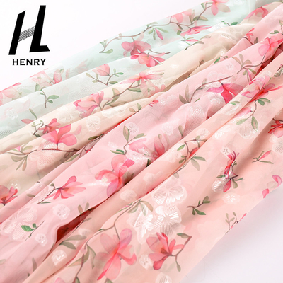Elbise Konfeksiyon için ODM Polyester Dokuma Kumaş Şifon Baskı