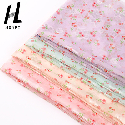 Dikiş Giyim için Küçük Çiçek Baskı Tekstil Polyester Şifon Kumaş