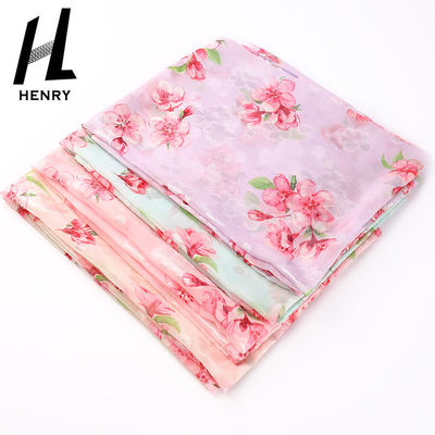 DIY Dekorasyon için Özel Desen Yumuşak Tül Kumaş Şifon Çiçek Baskı