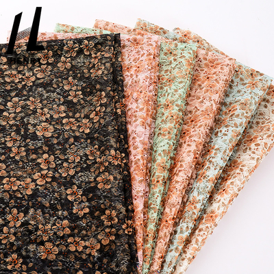Toptan Yüksek Kaliteli Polyester Tül Kumaş Elbise İçin Özel Baskı Nakış Örgü Baskılı Kumaş