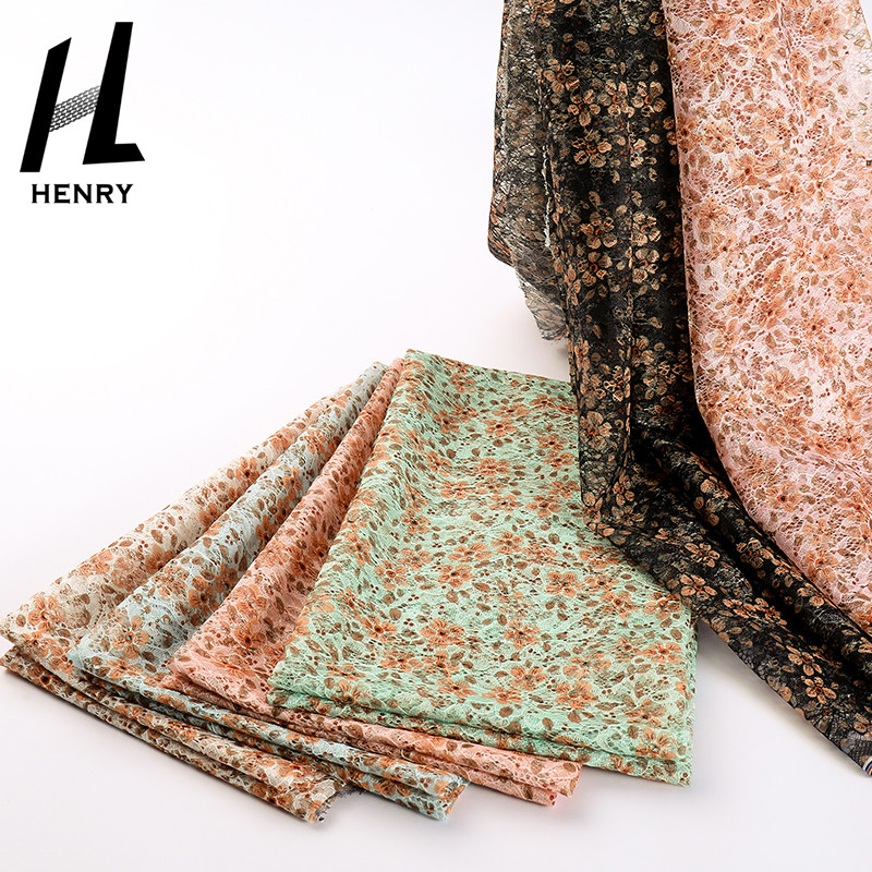 Toptan Yüksek Kaliteli Polyester Tül Kumaş Elbise İçin Özel Baskı Nakış Örgü Baskılı Kumaş