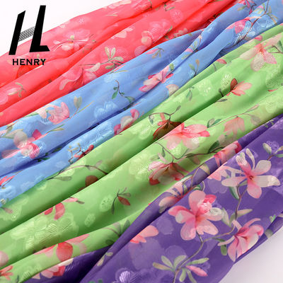 Şık Şifon Elbise Kumaş Desen Dijital Baskı Polyester Kumaş